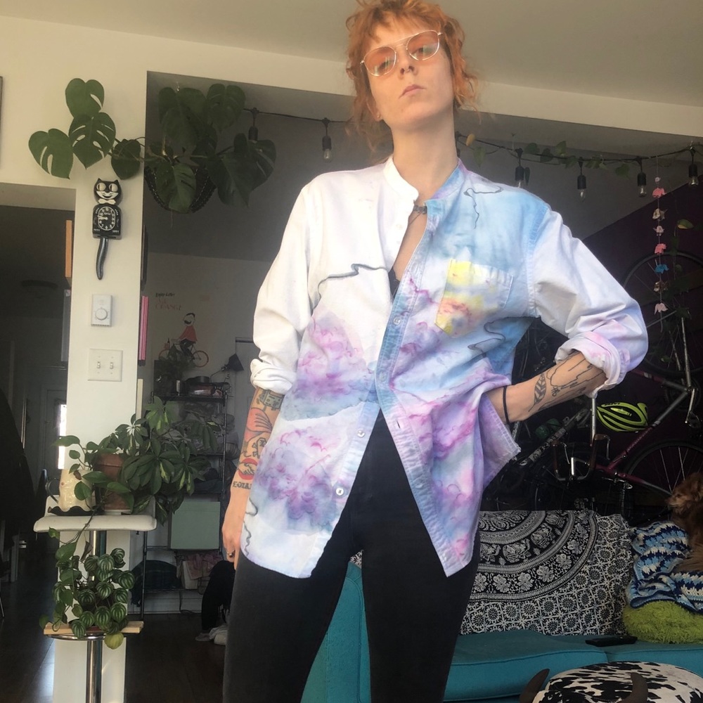 I painted this mandarin collar button up